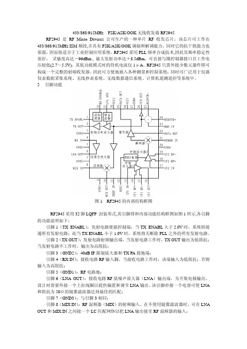 433,915,868mhz 单片收发