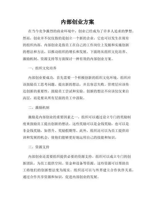 内部创业方案