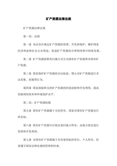 矿产资源法律法规