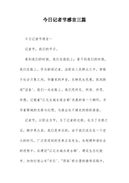 今日记者节感言三篇