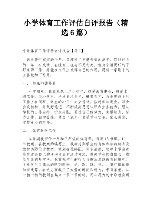 小学体育工作评估自评报告(精选6篇)