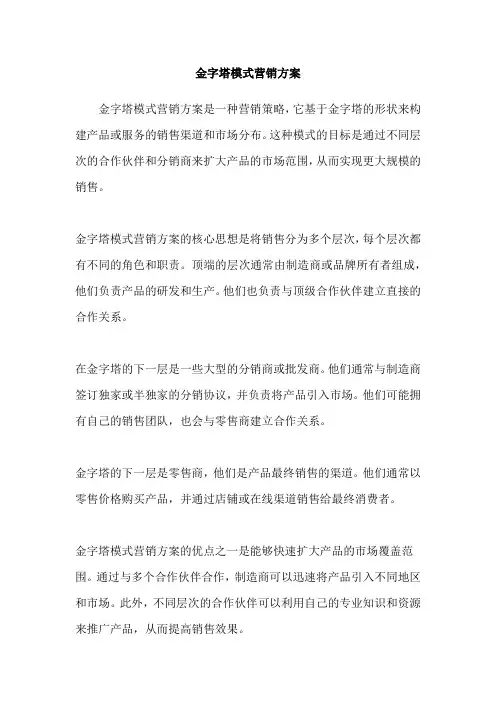 金字塔模式营销方案