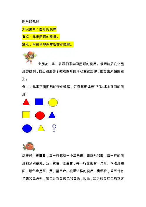 小学二年级数学下学期图形的规律