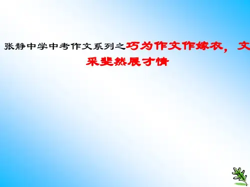 张静中学中考作文系列之巧为作文作嫁衣,文采斐然展才情