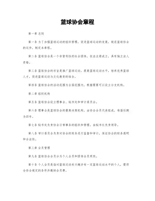 篮球协会章程
