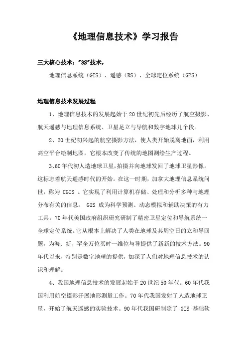 《地理信息技术》学习报告