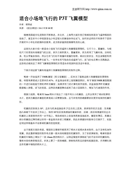 适合小场地飞行的P3T飞翼模型