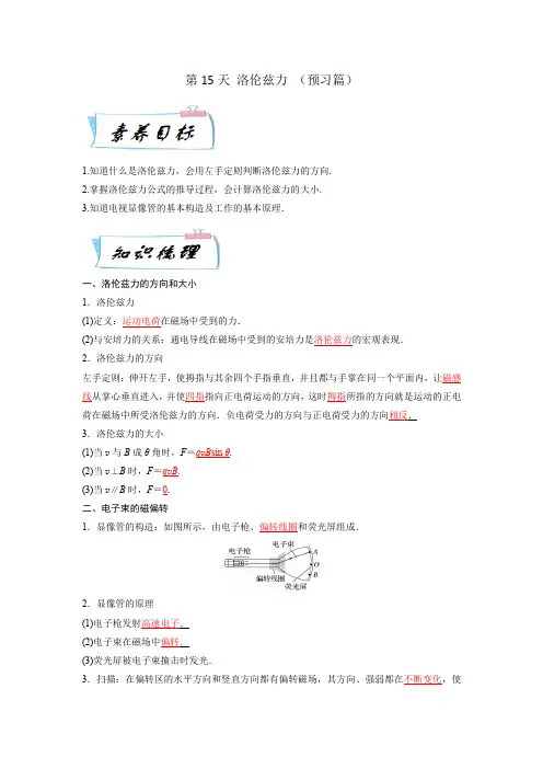 第15天 洛伦兹力-2023年高二物理(人教版2019)(解析版)