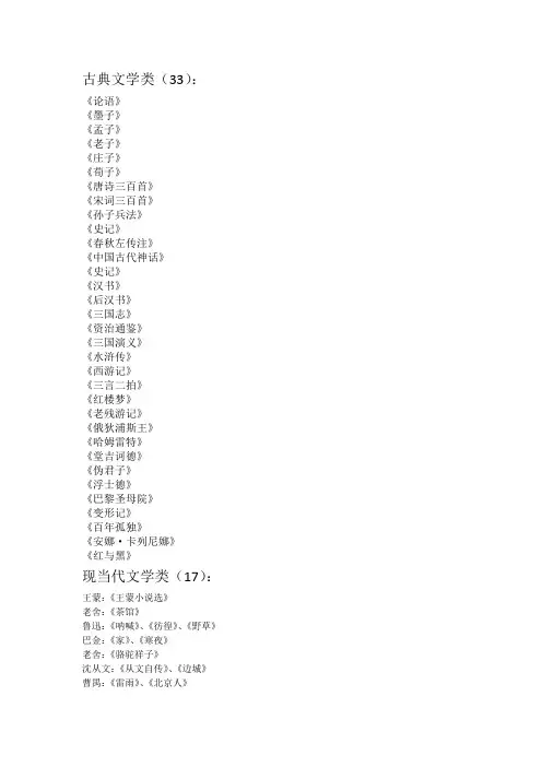 文秘类学科必读书目推荐