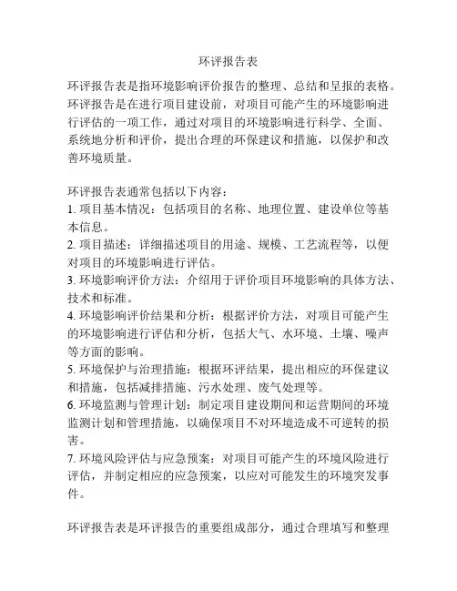 环评报告表