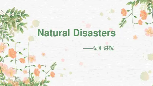 Unit4 Natural Disasters重点词汇讲解 课件-2024届高考英语一轮复习