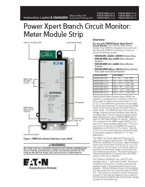 Power Xpert 分支路电流监测器-电能表模块条带（MMS）说明书