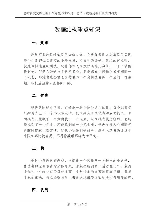 数据结构重点知识