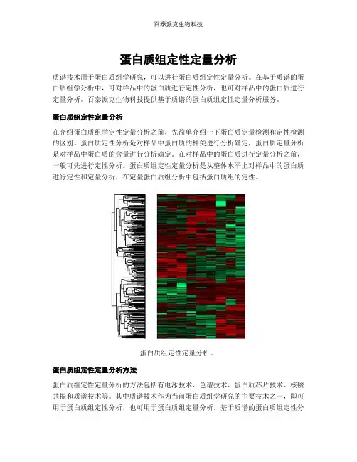 蛋白质组定性定量分析