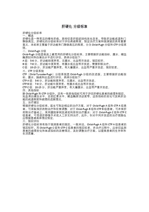 肝硬化 分级标准
