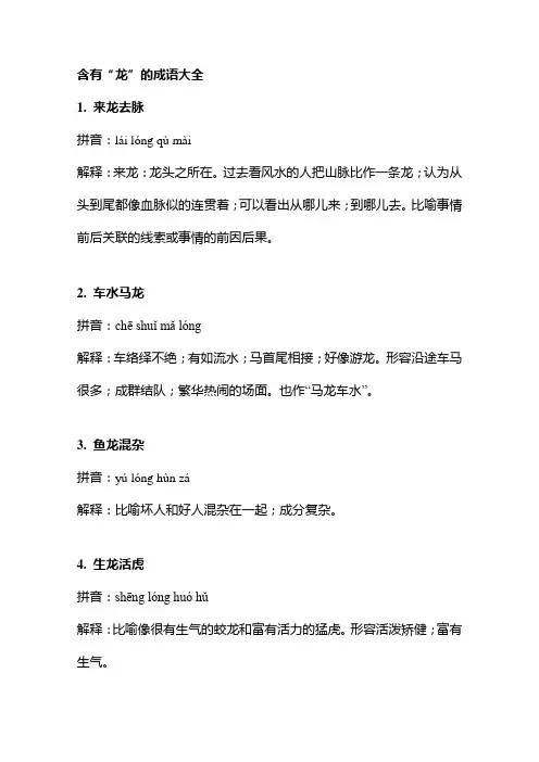 含有龙的成语大全