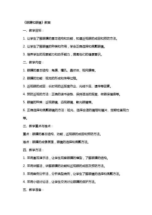 《眼睛和眼镜》教案