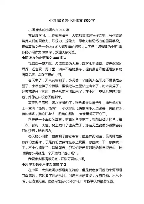 小河家乡的小河作文300字