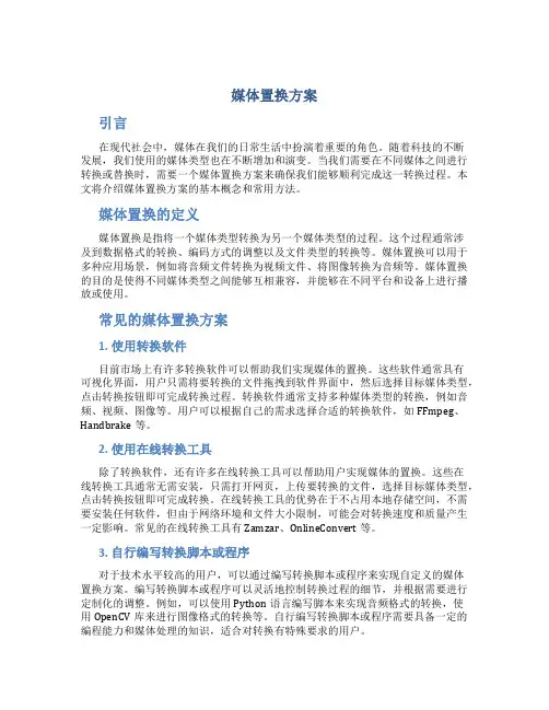媒体置换方案