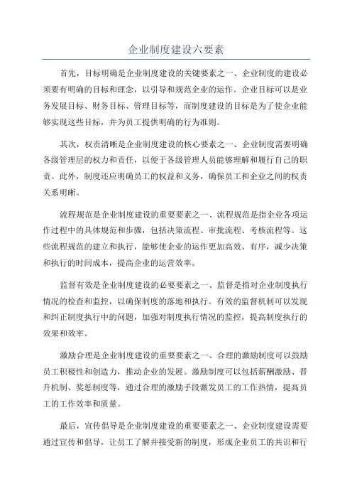 企业制度建设六要素