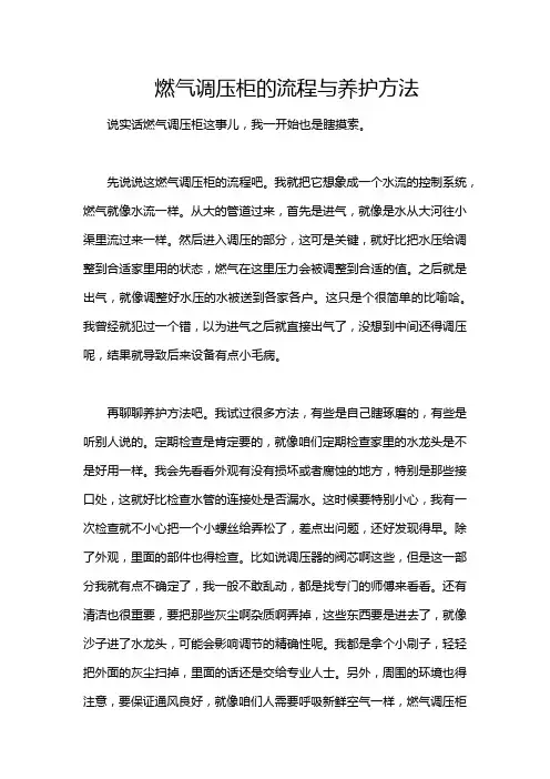 燃气调压柜的流程与养护方法