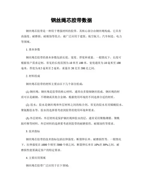 钢丝绳芯胶带数据