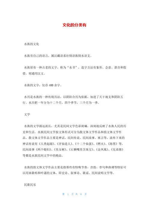 文化的分类有