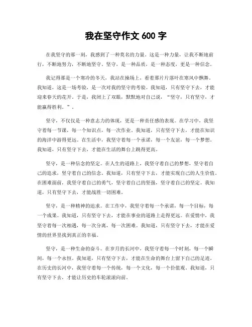 我在坚守作文600字