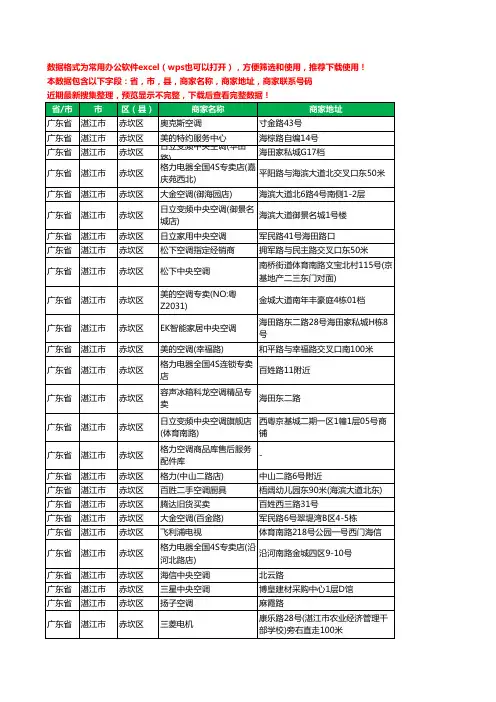 2020新版广东省湛江市赤坎区空调工商企业公司商家名录名单黄页联系电话号码地址大全55家