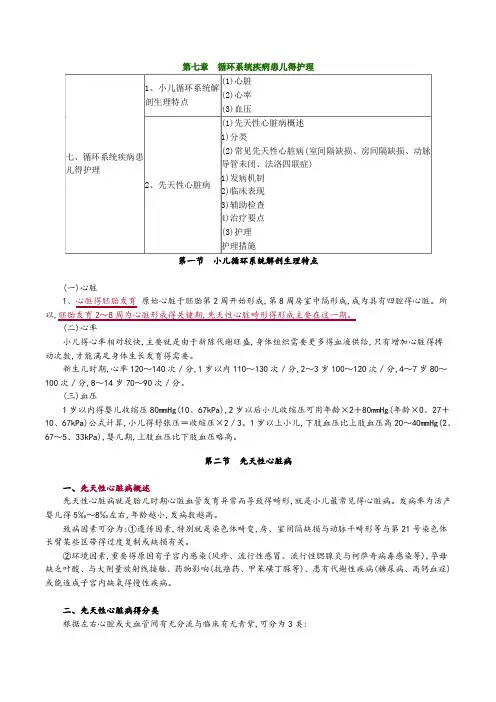 儿科护理学(第七章)