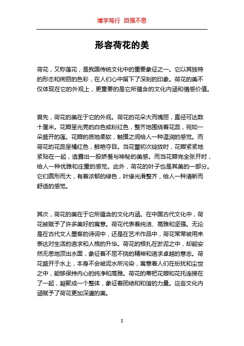 形容荷花的美
