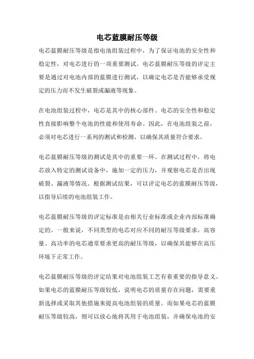 电芯蓝膜耐压等级