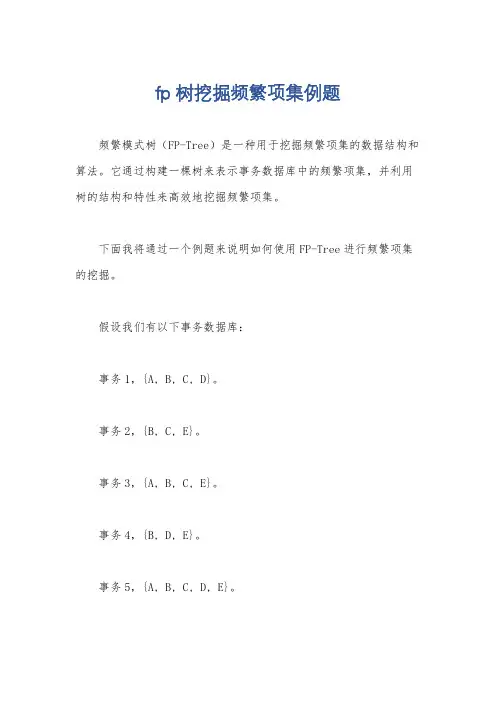 fp树挖掘频繁项集例题