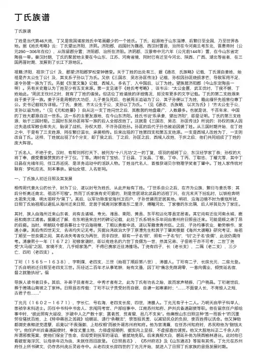 丁氏族谱——精选推荐