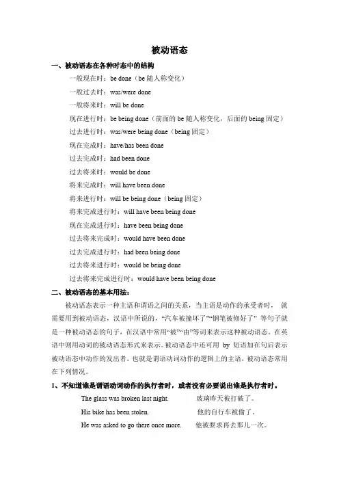 英语语法被动语态讲解
