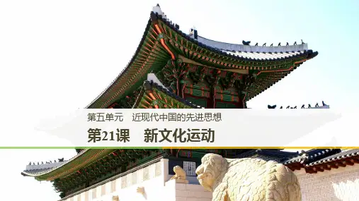 2019-2020学年历史岳麓版必修三课件：第五单元 第21课 新文化运动 