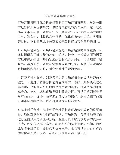 市场营销策略细化分析