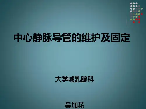 静脉导管维护及固定PPT课件