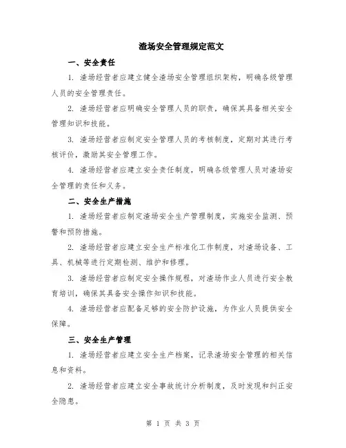渣场安全管理规定范文