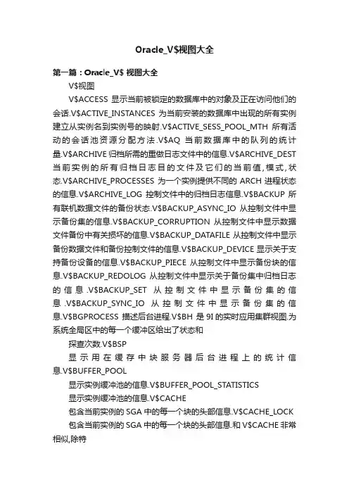 Oracle_V$视图大全
