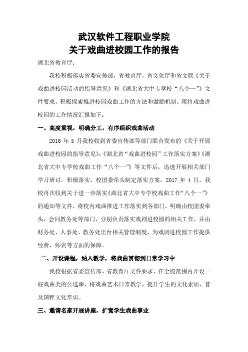 戏剧进校园工作报告