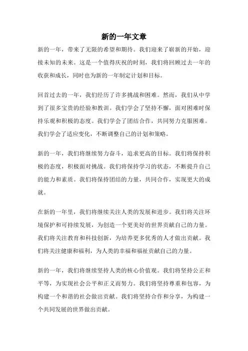 新的一年文章