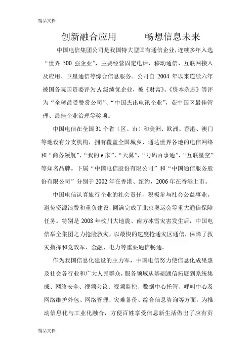 中国电信信息化建设资料讲解
