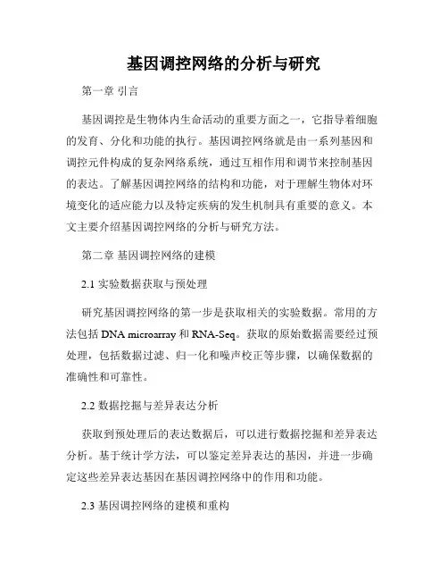基因调控网络的分析与研究