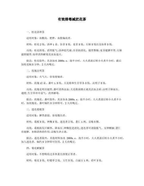 有效排毒减肥花茶