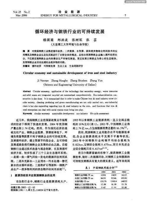 循环经济与钢铁行业的可持续发展