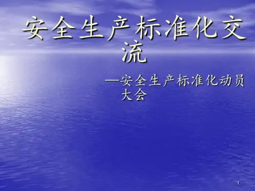 安全生产标准化培训ppt课件
