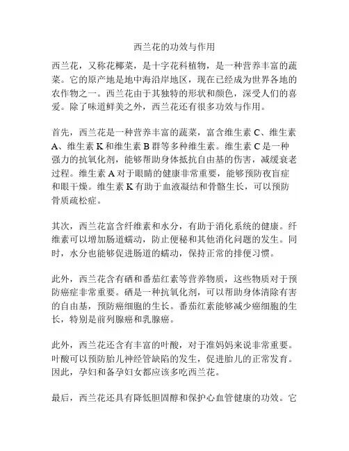 西兰花的功效与作用