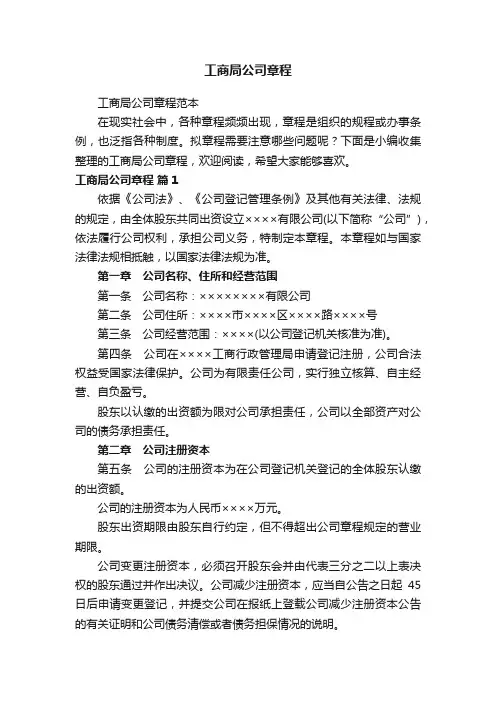 工商局公司章程