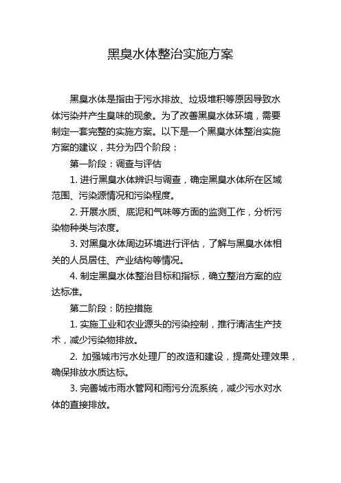 黑臭水体整治实施方案
